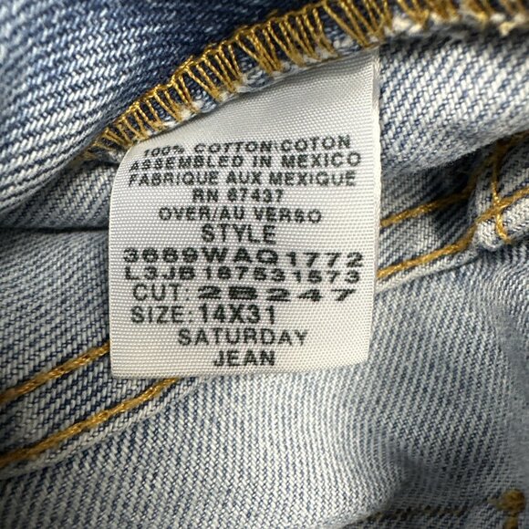 Vintage Polo Jeans Co Ralph Lauren 14 Saturday Jean Light Wash USA Flag‎ Y2K - Picture 8 of 11